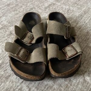 Suede Birkenstock Arizona Sandal Cork Footbed